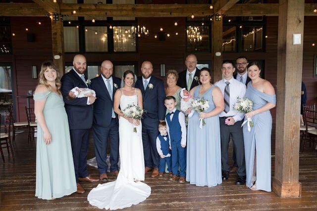 Family with bride and groom